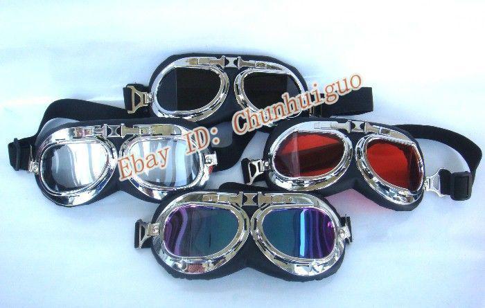 4 motorcycle goggles 1 clear/1 colored/1 red/1 brown