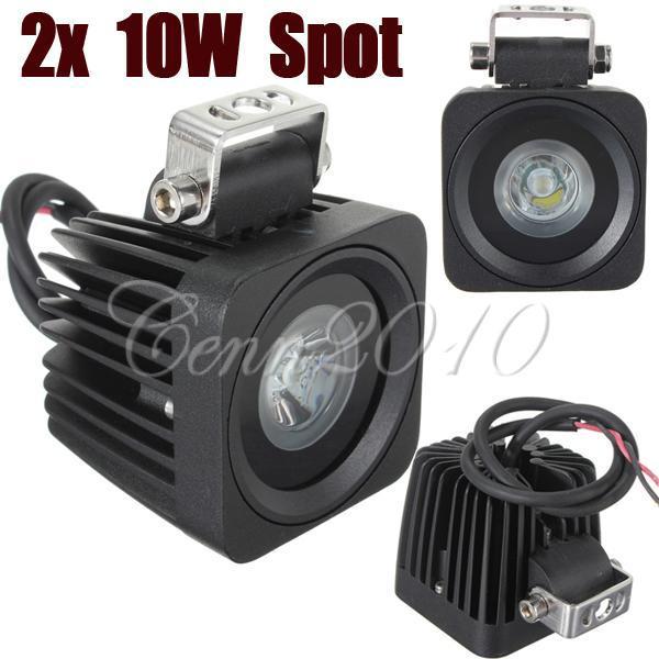 2pcs 10w spot work light led modular heavy duty for offroad truck 12/24v 4wd 4x4