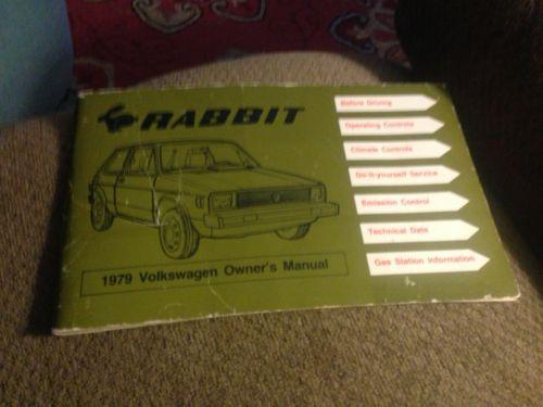 1979 volkswagen rabbit owner's manual w/ b/w photographs + color ad vw