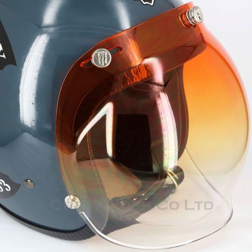 Silver paw uv amber gradient bubble shield helmets visor face mask for simpson