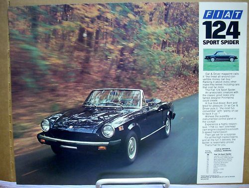 1971 71 fiat 124 sport spider sales sheet