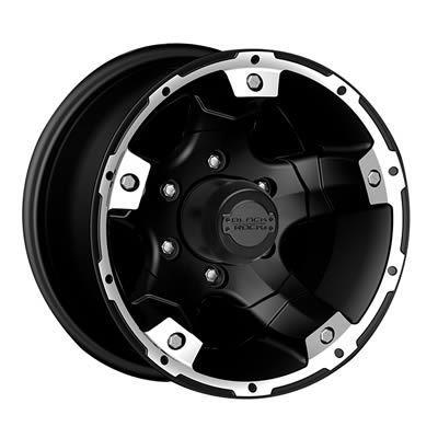 Black rock series 900 viper matte black wheel 17"x8" 6x5.5" bc set of 4