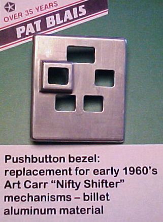 Torqueflite pushbutton art carr “nifty shifter” replacement cover – new, unused