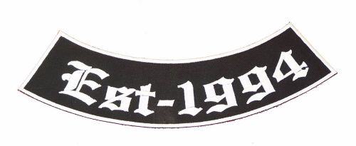 Est- 1994 black iron and sew on bottom rocker patch for biker jacket br469sk