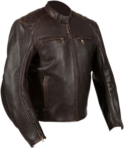 New mens brown motorcycle  leather jackets xl