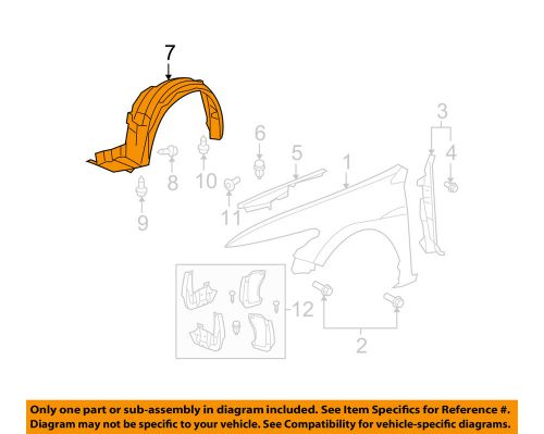 Honda oem 08-12 accord 2dr fender liner left 74150te0a01