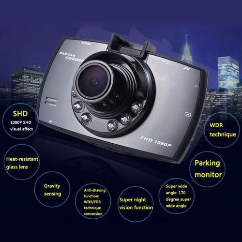 Full hd 1080p 2.7&#034; lcd car dvr camera crash cam g-sensor night vision hdmi