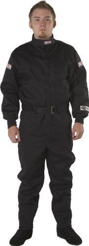 G-force 4125lrgbk gf 125 black large single layer racing suit