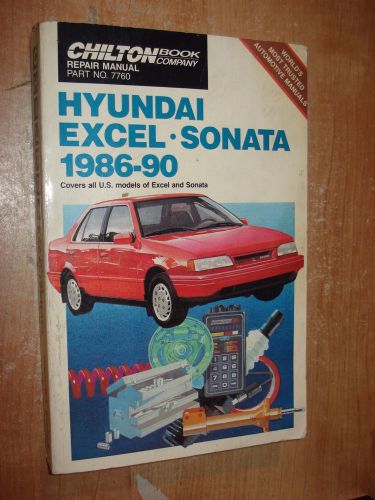 1986-1990 hyundai excel sonata service manual shop book chiltons repair 92 91 90