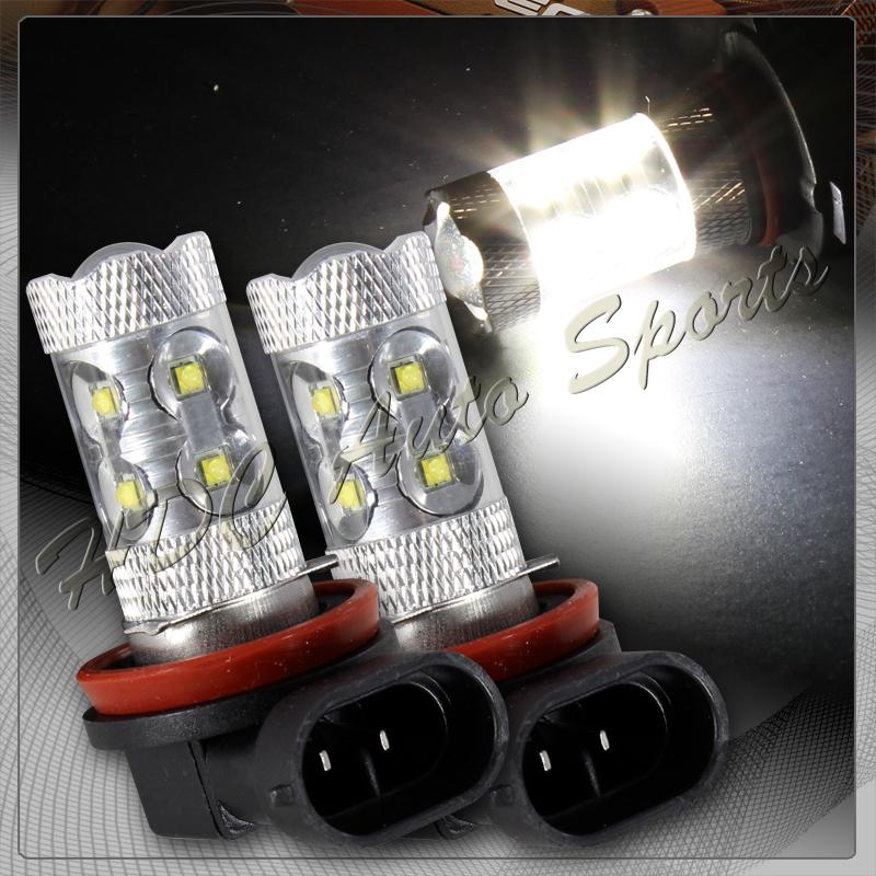 2x nissan scion toyota  h11 white 10 led 50w projector low beam fog light bulbs 