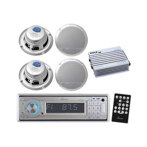 Silver boat detachable face cd/mp3/usb receiver w/bluetooth/400w amp 4 speakers