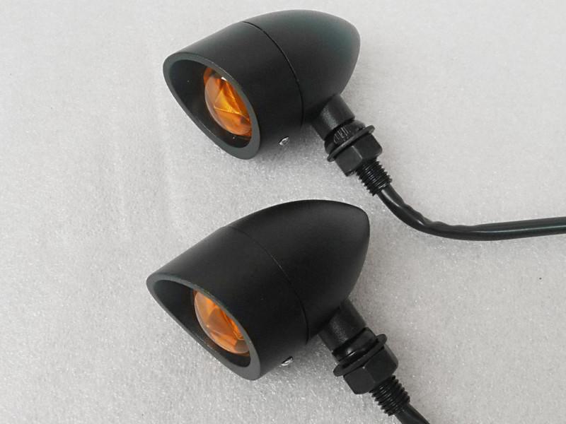 Black amber metal turn signal lights for harley dyna glide road king sportster