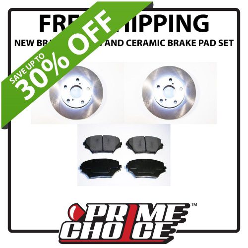 Premium front ceramic brake pads and disc rotors complete kit left &amp; right pair