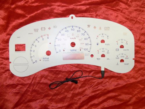 New 99-02 silverado full size truck blue indiglo glow white gauges 99 00 01 02