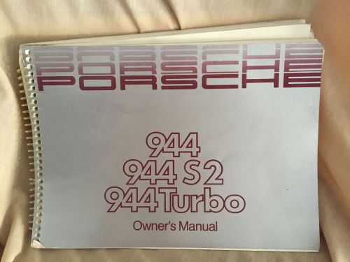 Porsche 944s2 owners manual covers, 944, 944 turbo also