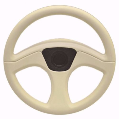 Godfrey buckskin / black 12 3/4 inch vinyl pontoon boat steering wheel