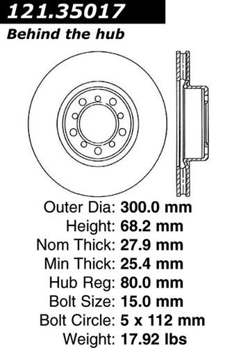 Centric 121.35017 front brake rotor/disc-c-tek standard rotor