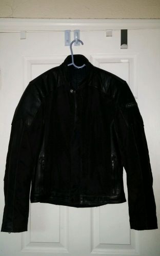 Vintage hein gericke genuine leather/ canvas cafe racer, motorcycle jacket sz m