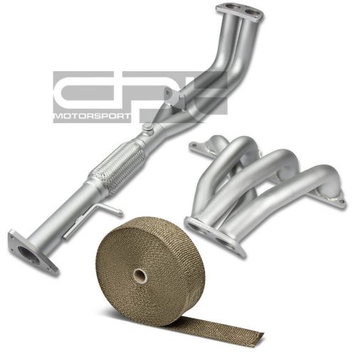 For 92-96 prelude si h23a1 stainless ceramic manifold header+titanium heat wrap