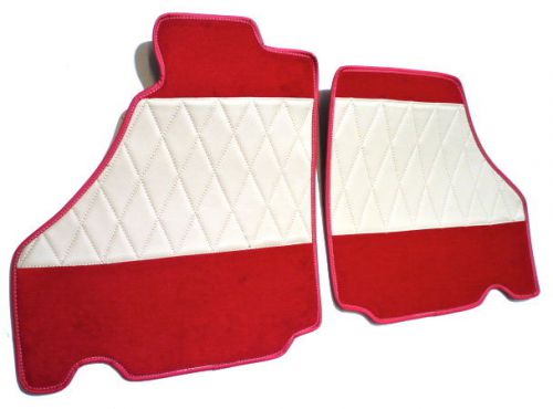 D. red vel. + tan semi-leather mat set for ferrari 360 - stock sale