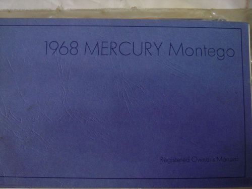 1968 mercury montego original owners manual used