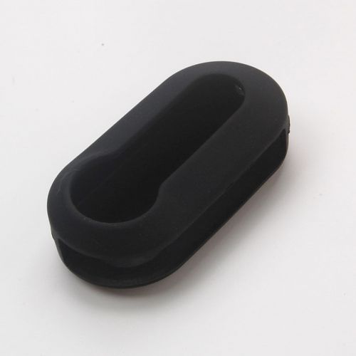 New black silicone cover skin holder for fiat 500 fob remote flip key case shell