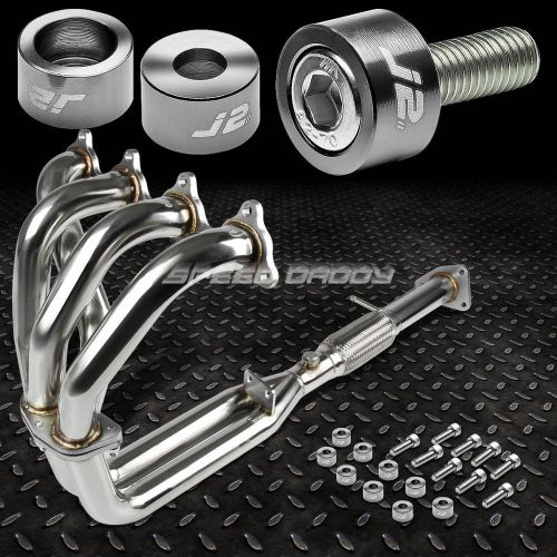 J2 for h23/bb2 stainless exhaust manifold 4-2-1 header+gun metal washer cup bolt