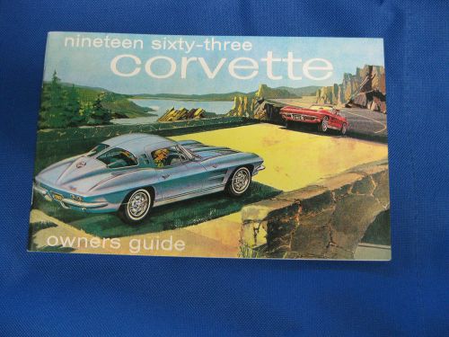 Corvette owners manual, 1963 new.