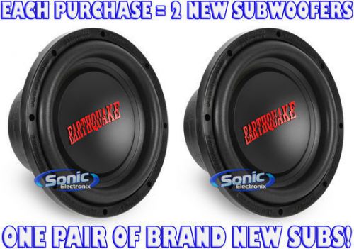 2) earthquake sound tremor-x108 1000w 10&#034; single 8 ohm tremor-x car subwoofers