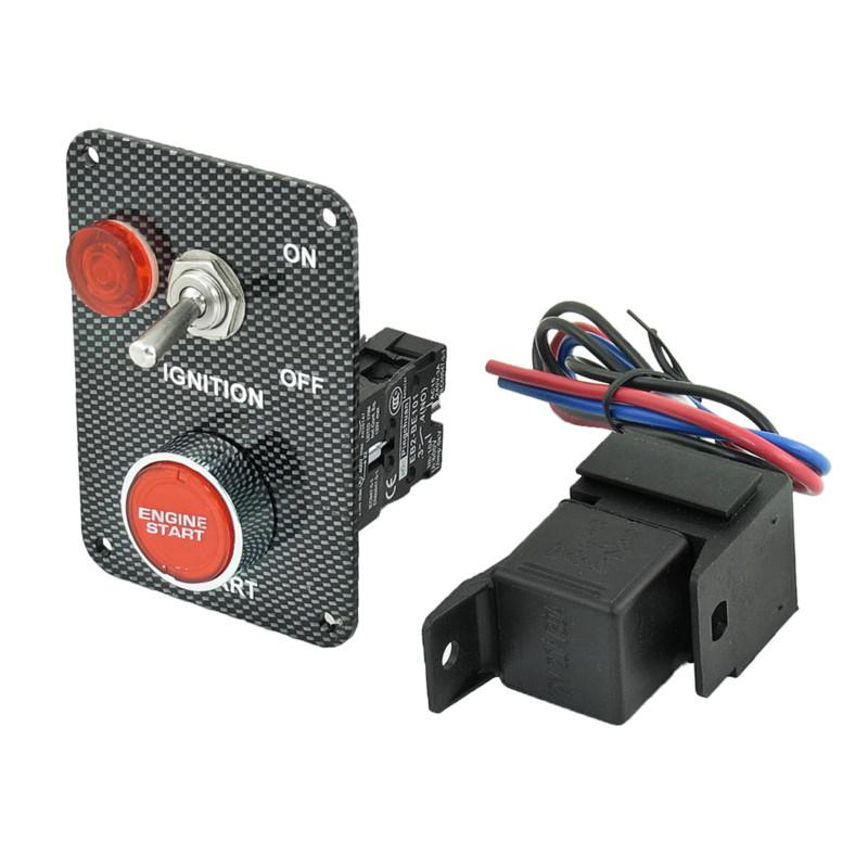 Dc 12v power toggle switch engine start push button panel for truck w car relay