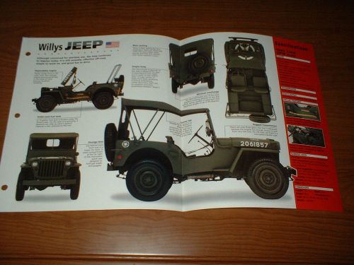 ★★1942 willys ford gpw jeep brochure spec info 42 43 44 45 wwii us army military