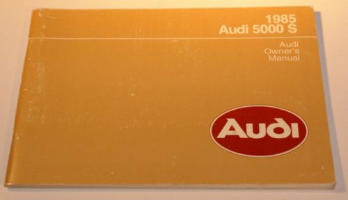 1985 audi 5000s owners manual