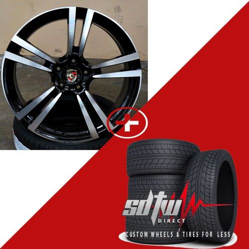 20&#034; porsche cayenne s turbo gts vw touareg audi q7 black machined wheels/tires