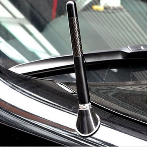 4.73&#034; carbon fiber screw aluminum car short radio aerial antenna decor