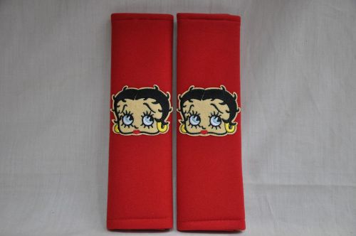 New betty boop red plush seat belt cover shoulder pad cushion pair