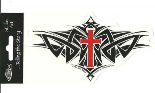 Tribal cross 5 1/2&#034; x 3&#034; vinyl stickers