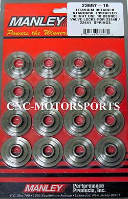 23657-16 manley titanium valve spring retainers 10 degree 1.550 springs