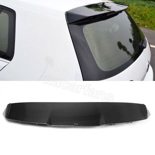 Black carbon fiber auto rear roof spoiler lip wing fit for vw golf vii7 mk7 2014