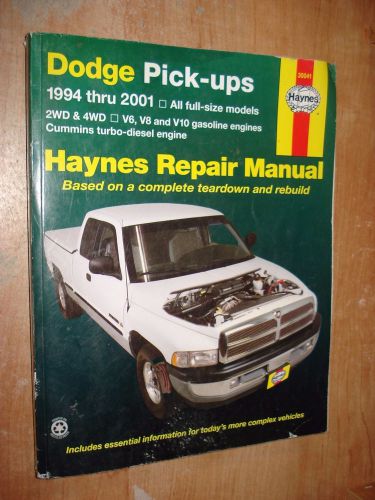 1994-2001 dodge truck service manual haynes shop book ram cummins 00 99 98 97 96