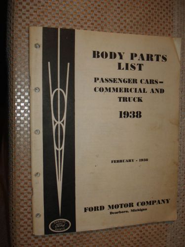 1938 ford car &amp; truck body parts catalog original parts numbers book rare