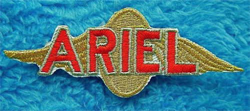 Ariel motorcycle embroidered  sew on or iron on patch wings - 3 1/8&#034; x 1 1/4&#034;