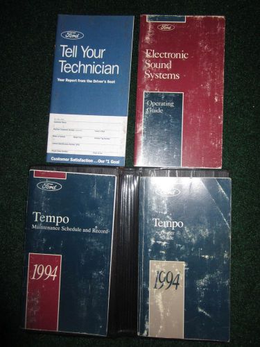 1994 ford tempo owner&#039;s manual set dealer case owners