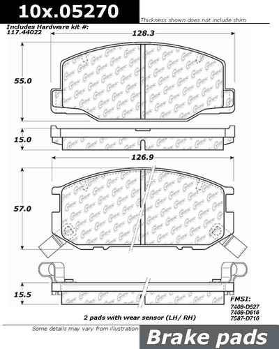 Centric 104.05270 brake pad or shoe, front