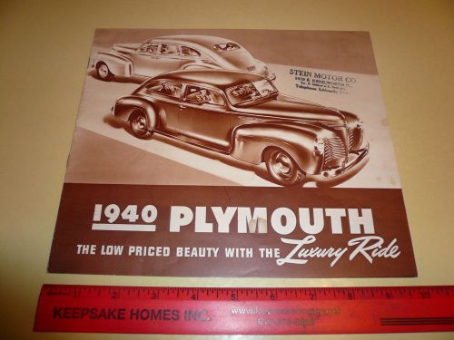 1940 plymouth sales brochure - vintage - luxury ride