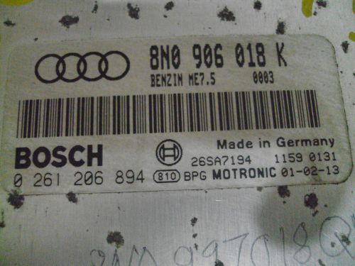 01 audi tt engine computer ecu ecm 8n0906018k 8n0997018qx 0261206894