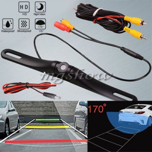 170° waterproof license plate car rear view backup reverse camera night vision