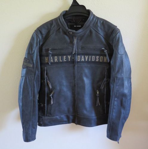 Harley davidson passing link triple vent leather riding jacket (large)