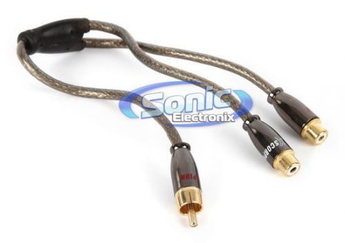 Xscorpion qsy2f quad shield rca interconnect y-adapter cable (2 female/1 male)