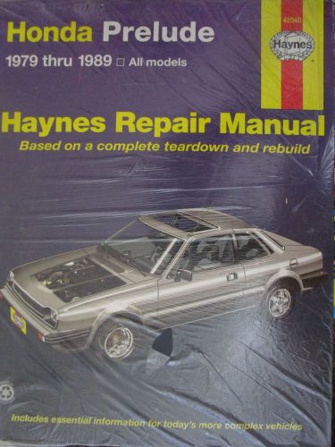 Haynes #42040 repair manual, honda prelude all models 1979 thru 1989