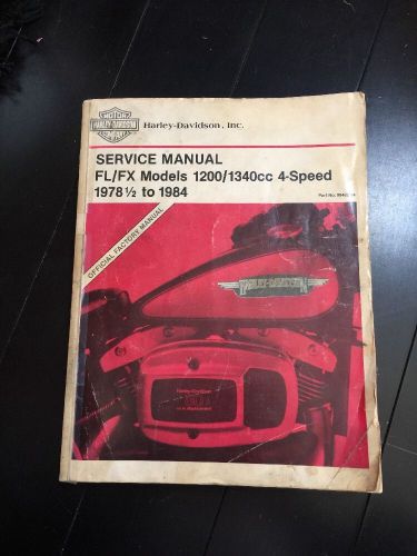 Vntg service manual harley davidson fl/fx models 1200/1340cc 4speed 1978 1/2 -84